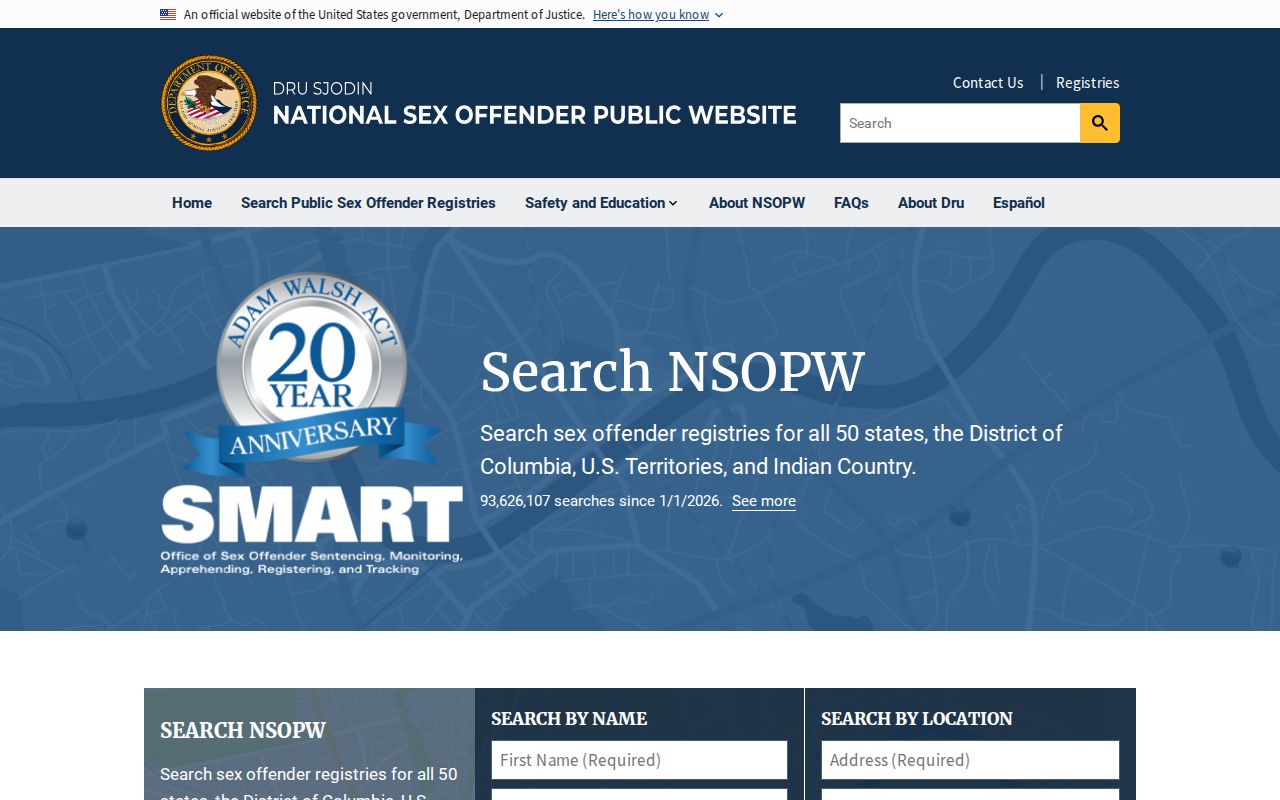 National registry search supporting a Newberry County sex offender search